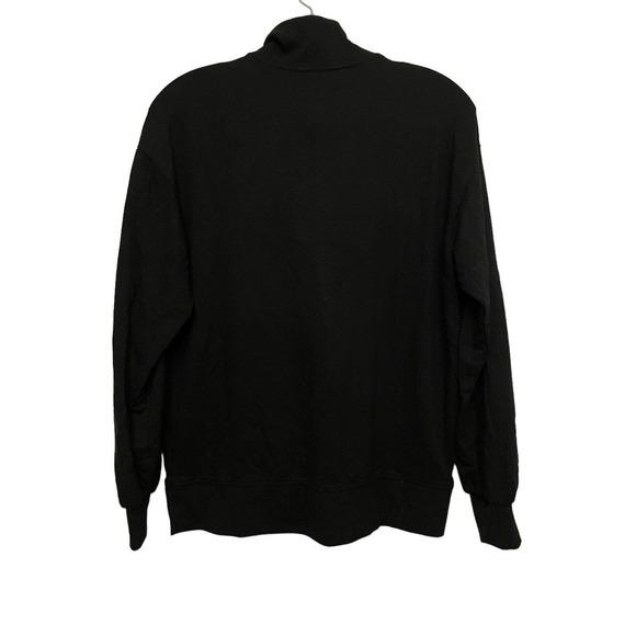 Three Dots‎ Black 1/4 Zip Pullover Sweater Size Small Lightweight Mock Neck - Picture 2 of 6